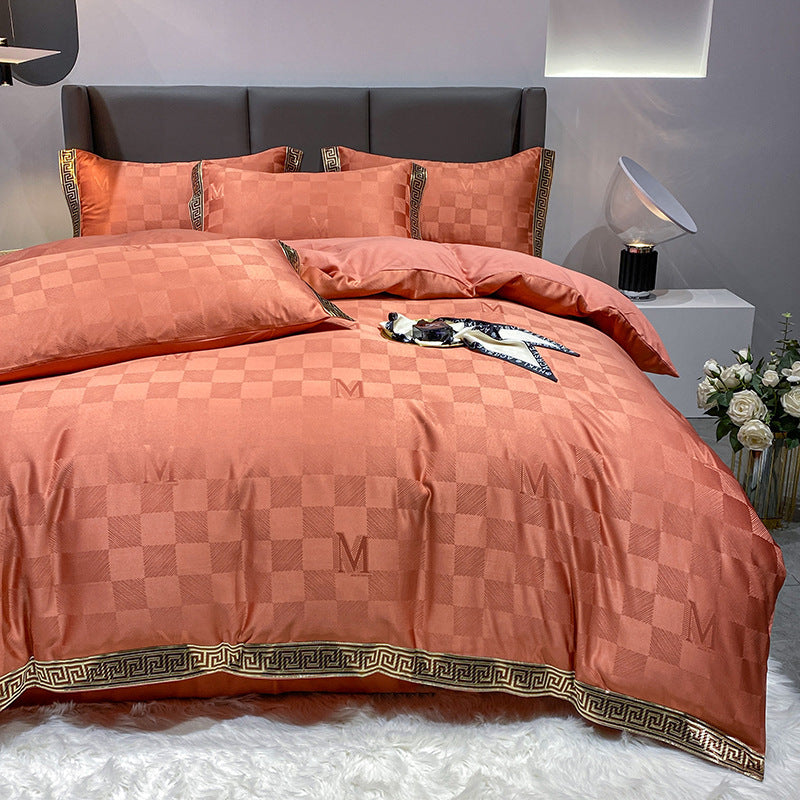 "Greco-Roman Checkers Satin Comforter Set"