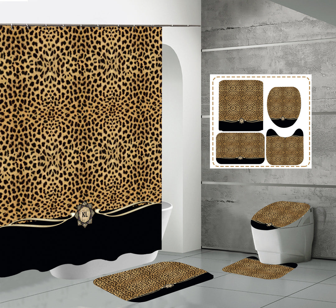 “Animal Print 4 Piece Shower Accessories Set”