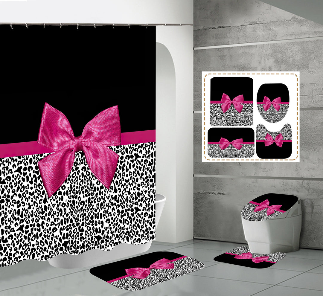 “Animal Print 4 Piece Shower Accessories Set”