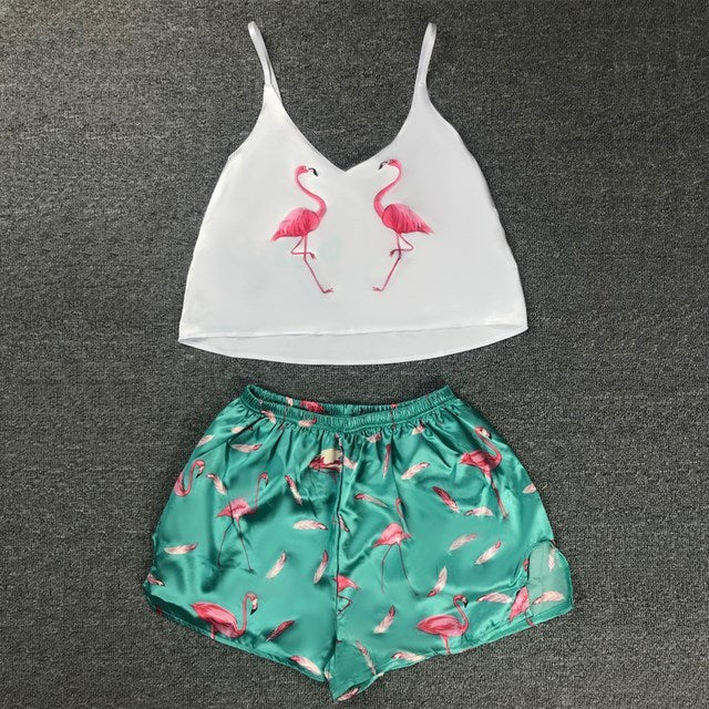 “Satin Cami and Shorts Pajama Set”