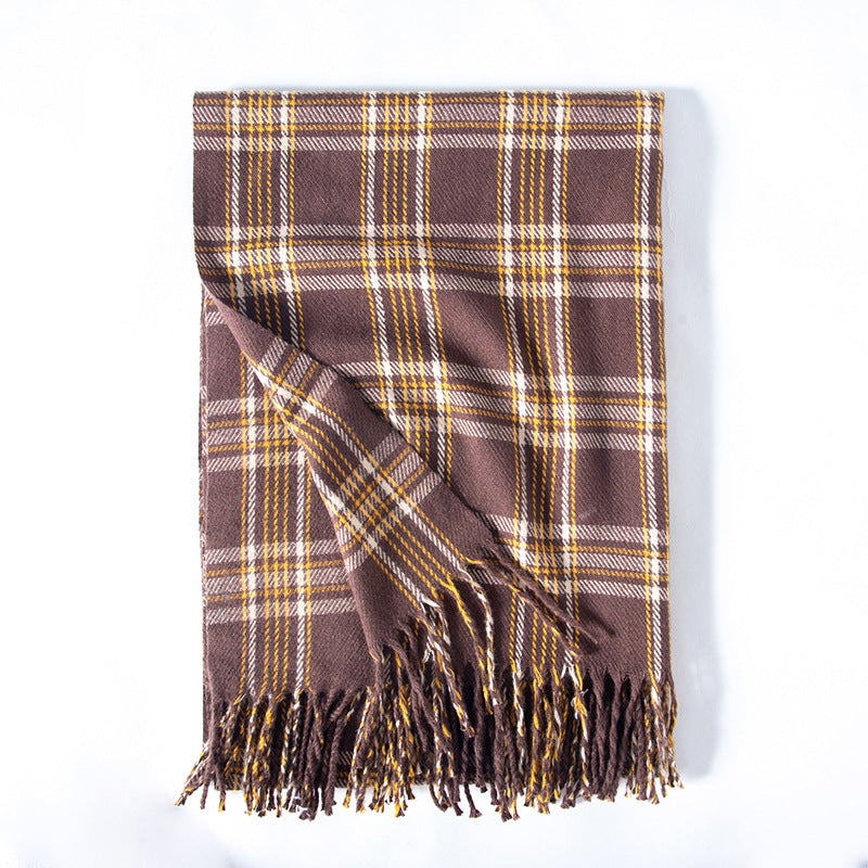 “Faux Casmere Tassel Scarf”