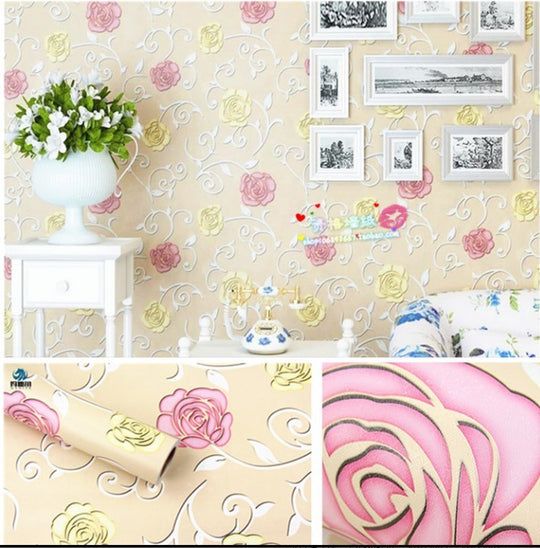 European-style Pastoral Floral Self-adhesive Wallpaper