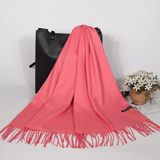 “Fringed Faux Cashmere Scarf”