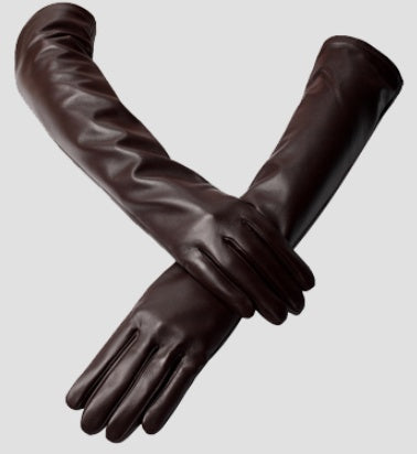 “Faux Leather Elbow Gloves”