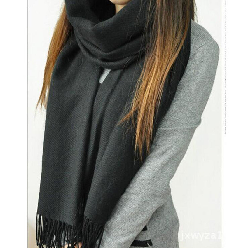 “Fringed Faux Cashmere Scarf”