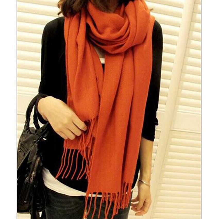 “Fringed Faux Cashmere Scarf”