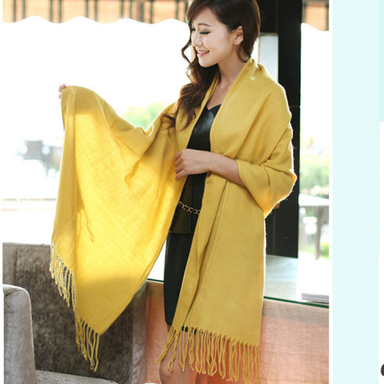 “Fringed Faux Cashmere Scarf”