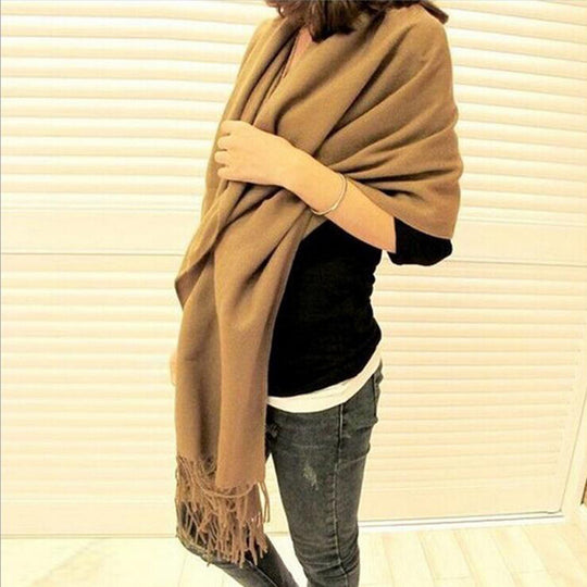 “Fringed Faux Cashmere Scarf”