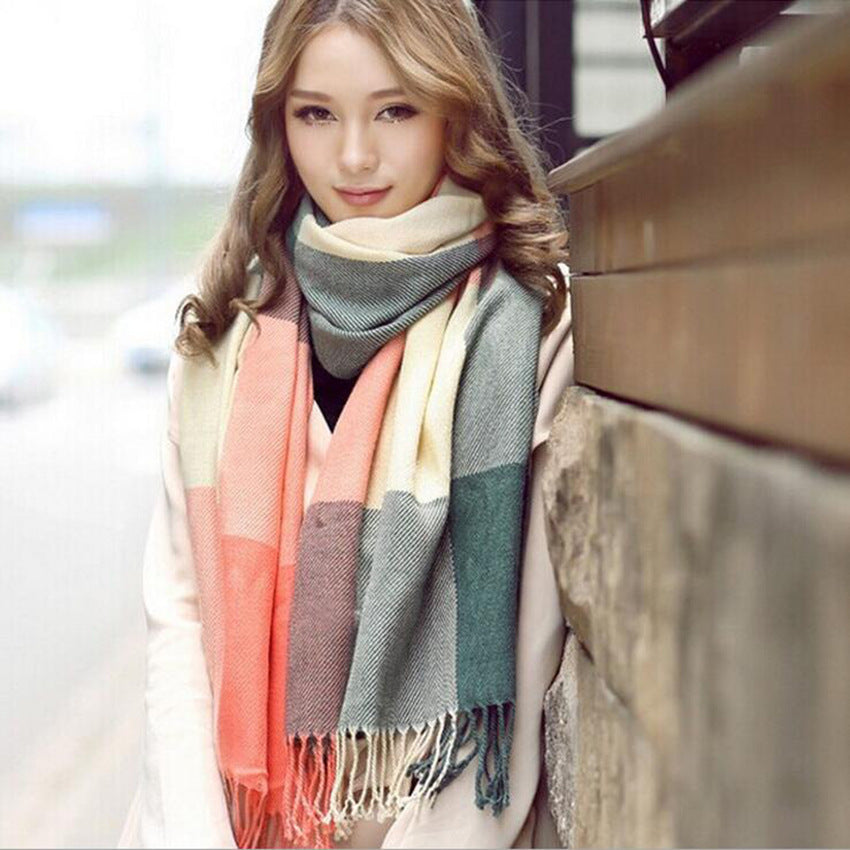 “Fringed Faux Cashmere Scarf”