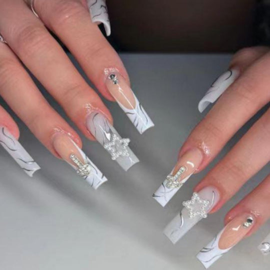 “Wedding Bling XL Square Tip Fashion Nails”