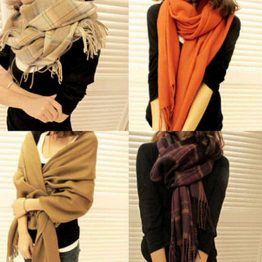 “Fringed Faux Cashmere Scarf”