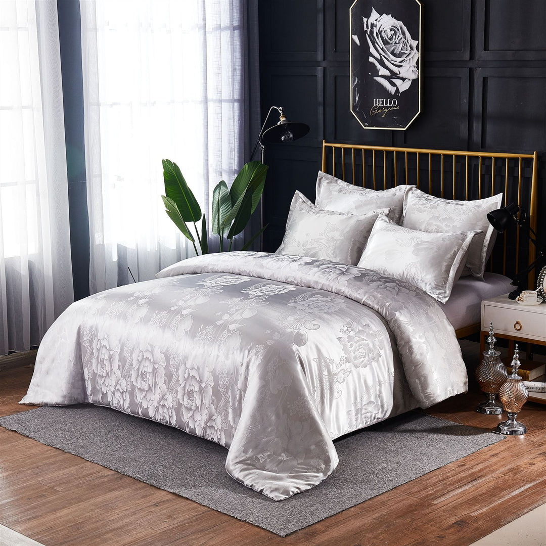 “The Duchess’s Closet Satin Comforter Set”