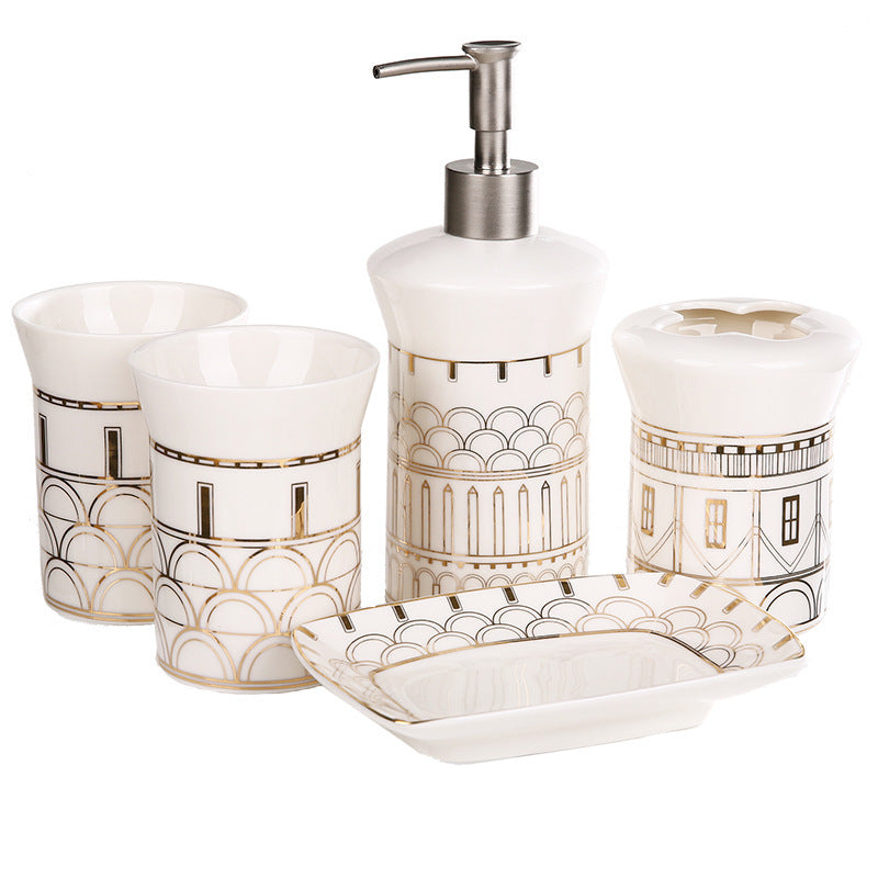 “Roman Holiday 5 Piece Bathroom Accessories Set”