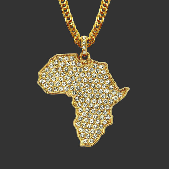 “Map of Africa Gold Alloy Pendant Fashion Necklace”