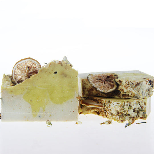 "Jasmine and Lemon Dried Flower Essential Oil  Soap"