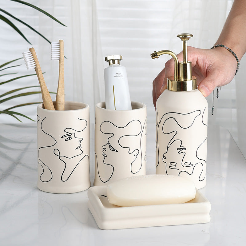 “Profile Art 4 Piece Ceramic Bathroom Set”