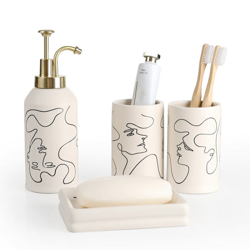 “Profile Art 4 Piece Ceramic Bathroom Set”