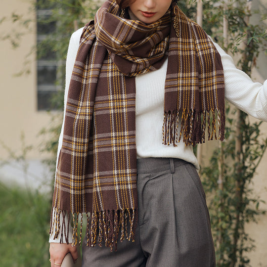 “Faux Casmere Tassel Scarf”