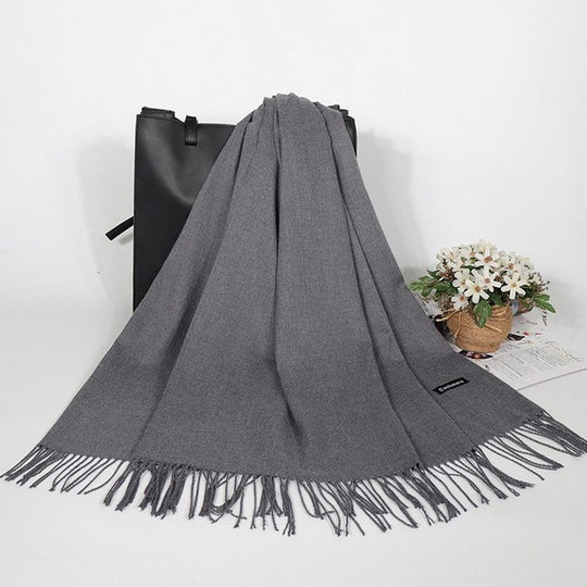 “Fringed Faux Cashmere Scarf”