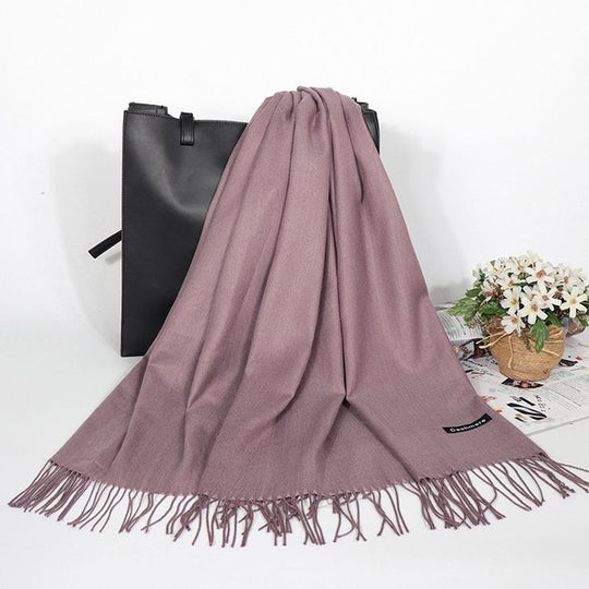 “Fringed Faux Cashmere Scarf”