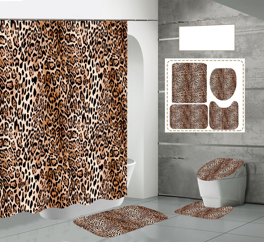 “Animal Print 4 Piece Shower Accessories Set”