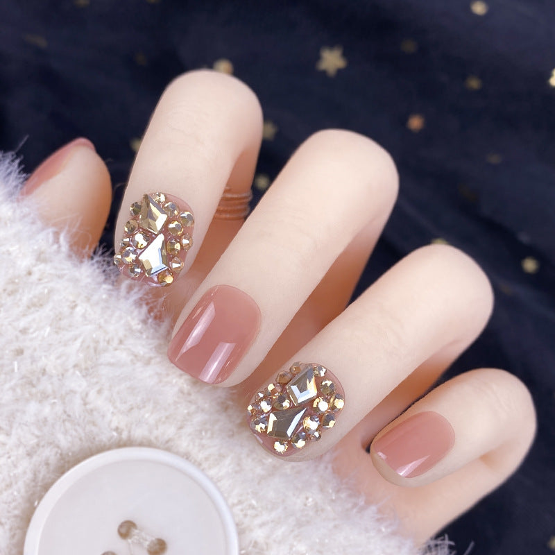 “Gold Lights 24 Piece Square Short Fashion Nail Set”