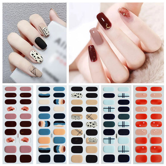 Simple Autumn And Winter Gel Nail Stickers