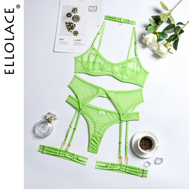 “Ellolace Made You Look 4 Piece Lingerie Set”