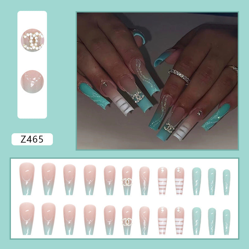 “Seafoam Dreams 24 Piece XL Square Fashion Nails”