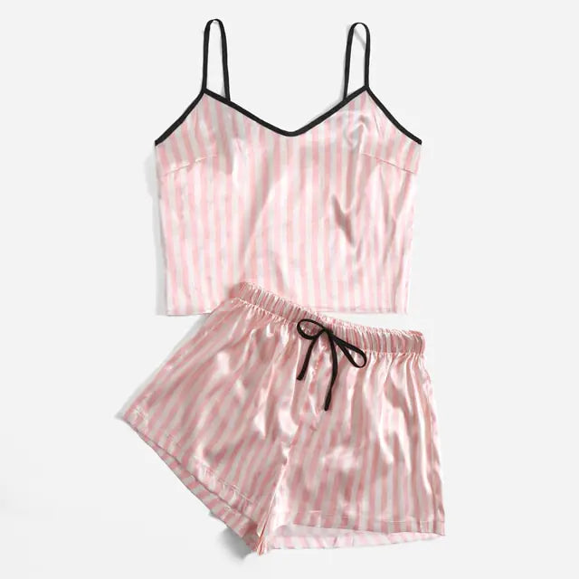 "Striped Frenzy Shorts Pajama Set"