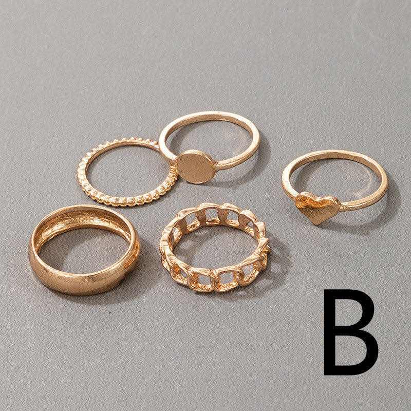 “Alloy Gold Fashion Ring Set”