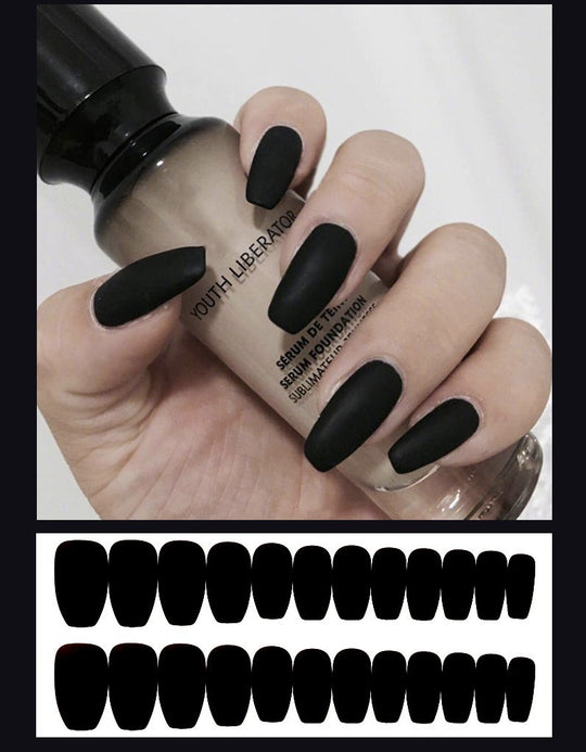 "Matte Attack Mid Coffin Tip Fashion Nails"