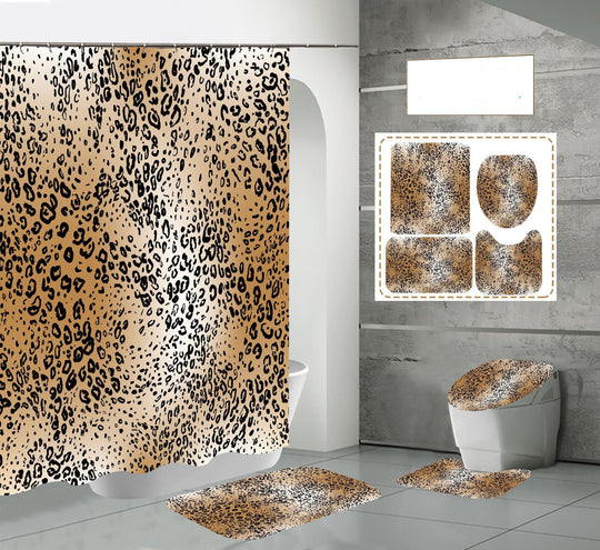 “Animal Print 4 Piece Shower Accessories Set”