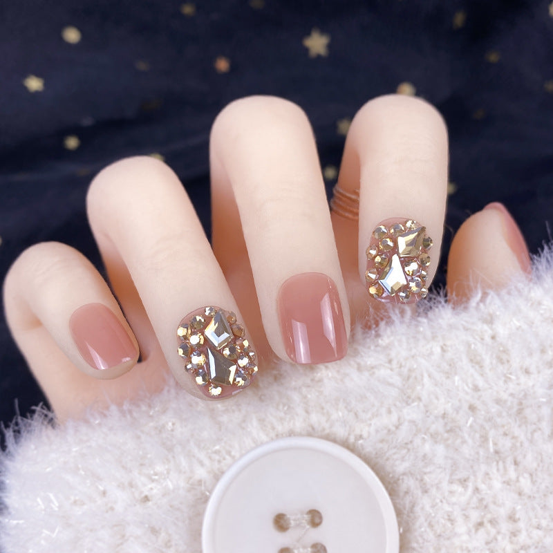 “Gold Lights 24 Piece Square Short Fashion Nail Set”