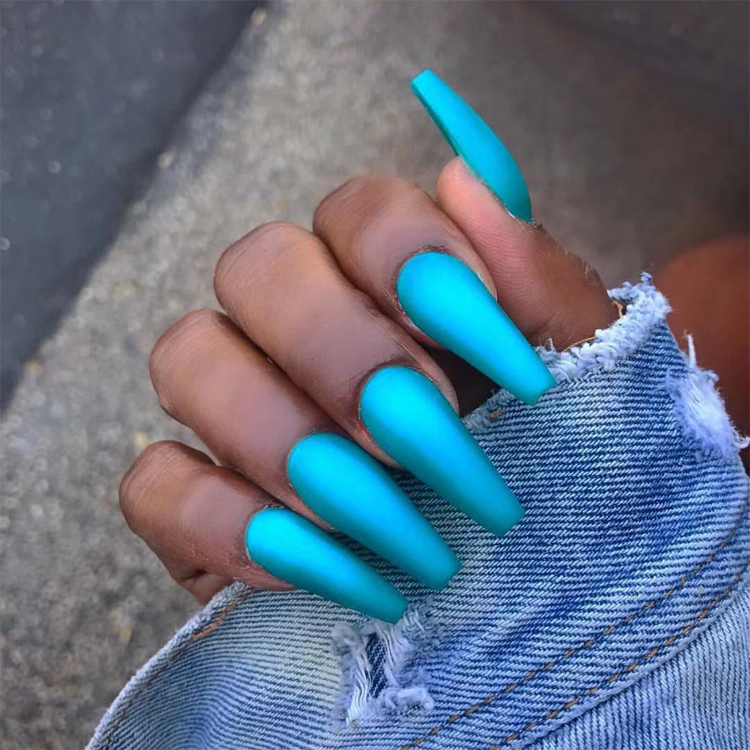 “Matte Dreams Long Ballet Tip Fashion Nails”