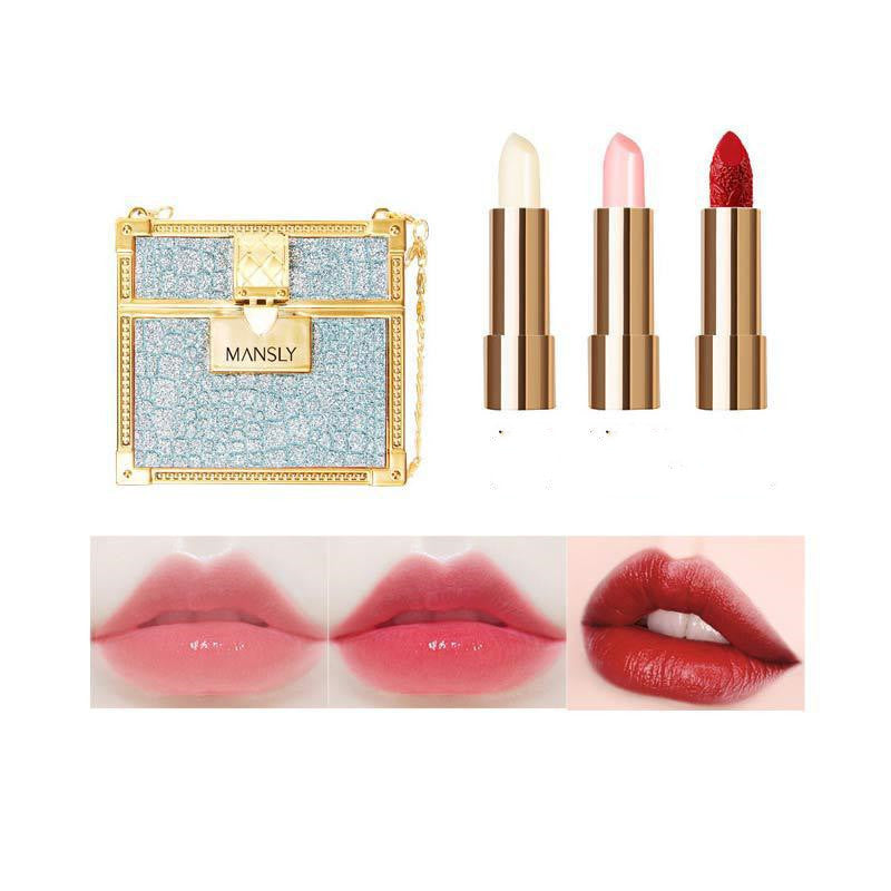 “Shining Star Lipstick 3 Pack and Chain Case”