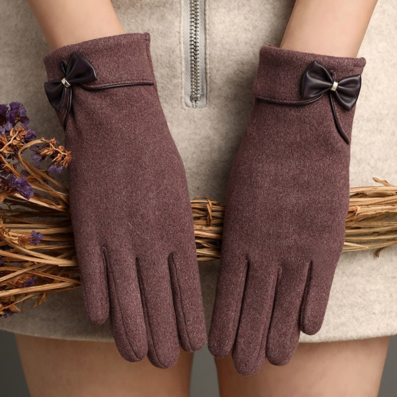 “Bow Tie Wool Touch Gloves”