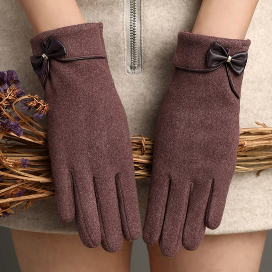 “Bow Tie Wool Touch Gloves”