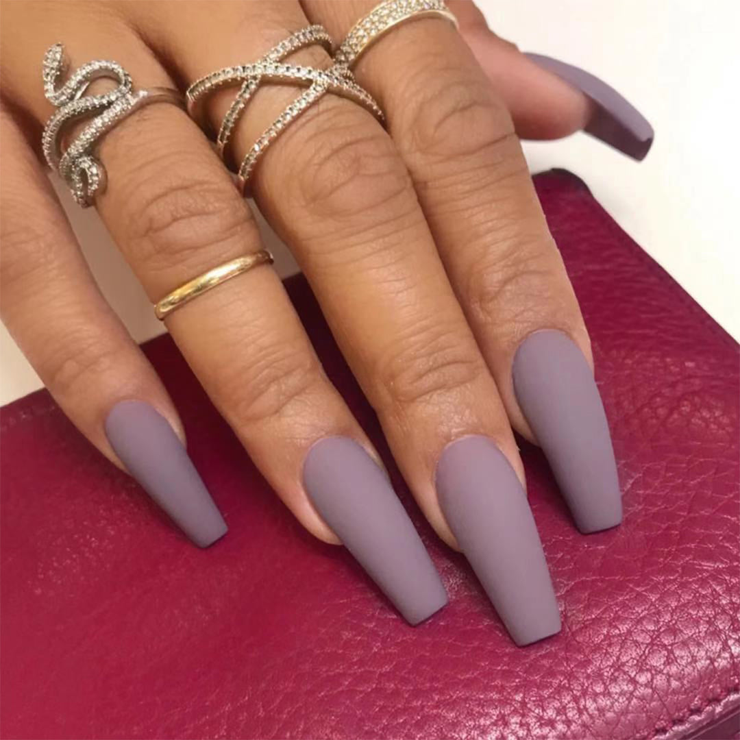 “Matte Dreams Long Ballet Tip Fashion Nails”