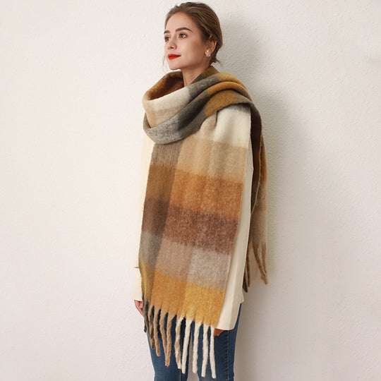 “Claire Fringed Wool Scarf”