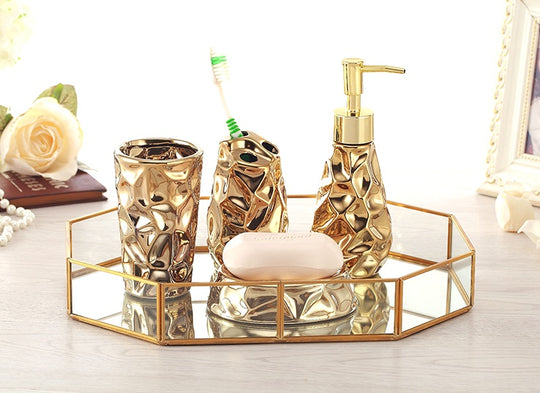 “Golden Touch 4 Piece Bathroom Accessories Set”