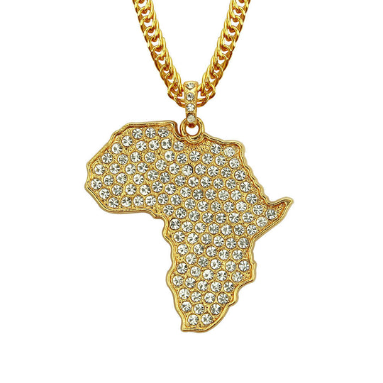 “Map of Africa Gold Alloy Pendant Fashion Necklace”