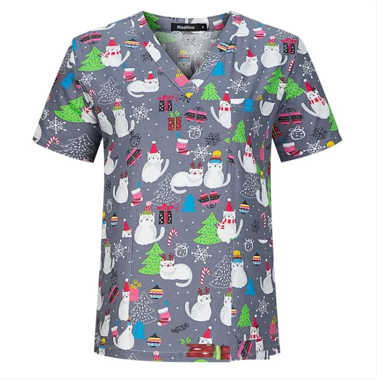 “Uniform Whimsical Scrubs Top”