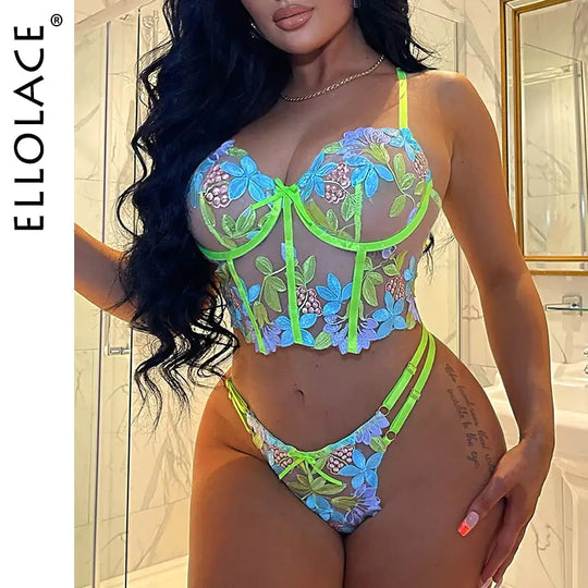 “Floral Euphoria Lingerie Set”