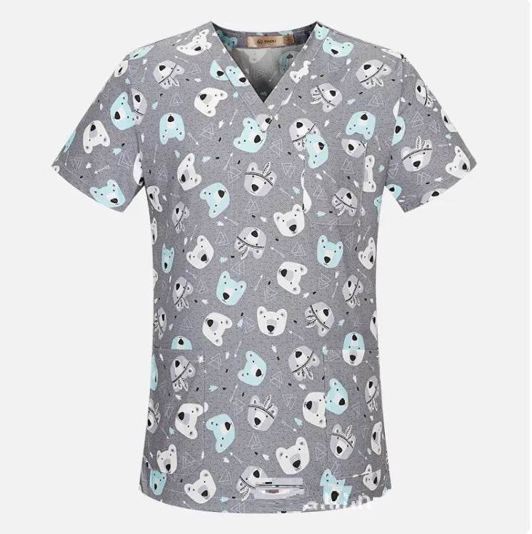 “Uniform Whimsical Scrubs Top”