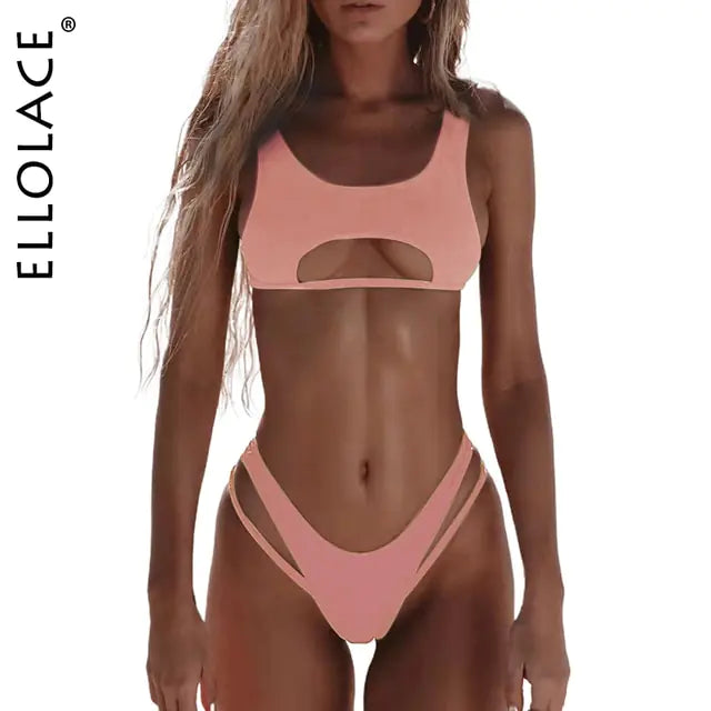 “Ellolace Sharday Hollow Out Micro Bikini”