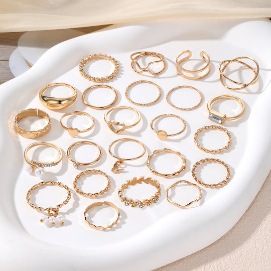 “25 Piece Alloy Fashion Ring Set”