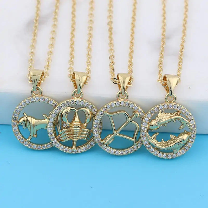 "3D Zodiac Symbol Fashion Necklace"