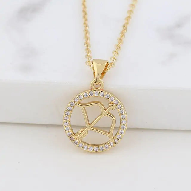 "3D Zodiac Symbol Fashion Necklace"