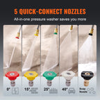 SucceBuy Gas Pressure Washer 3600 PSI 2.6 GPM Gas Powered Pressure Washer with Copper Pump Spray Gun and Extension Wand 5Nozzles